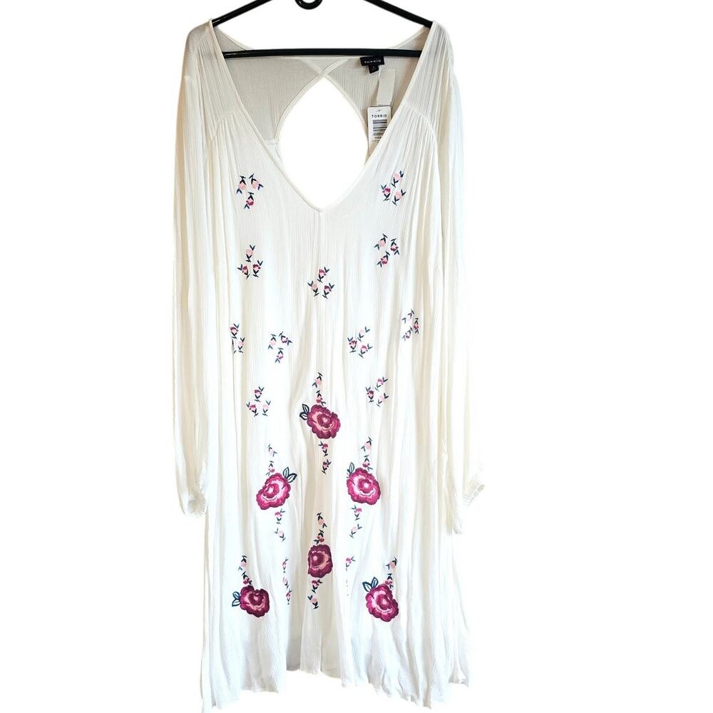 Torrid floral embroidered long sleeve dress nwt size 4x - Picture 3 of 9